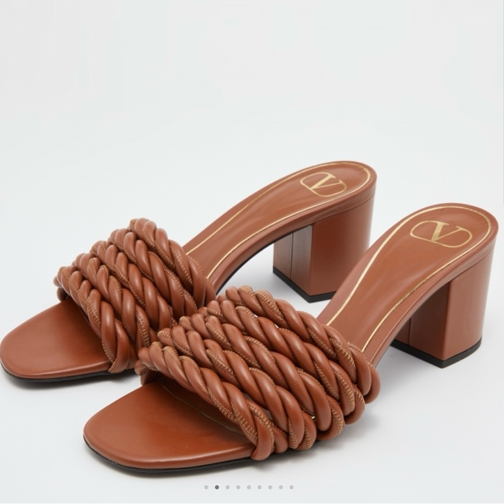 Valentino Braided Leather Heels Sz 36.5